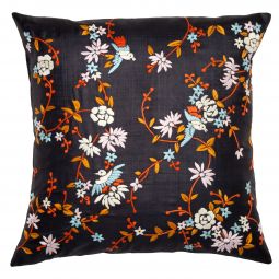 Chinese Garden Pillow Cover - Black/Multi